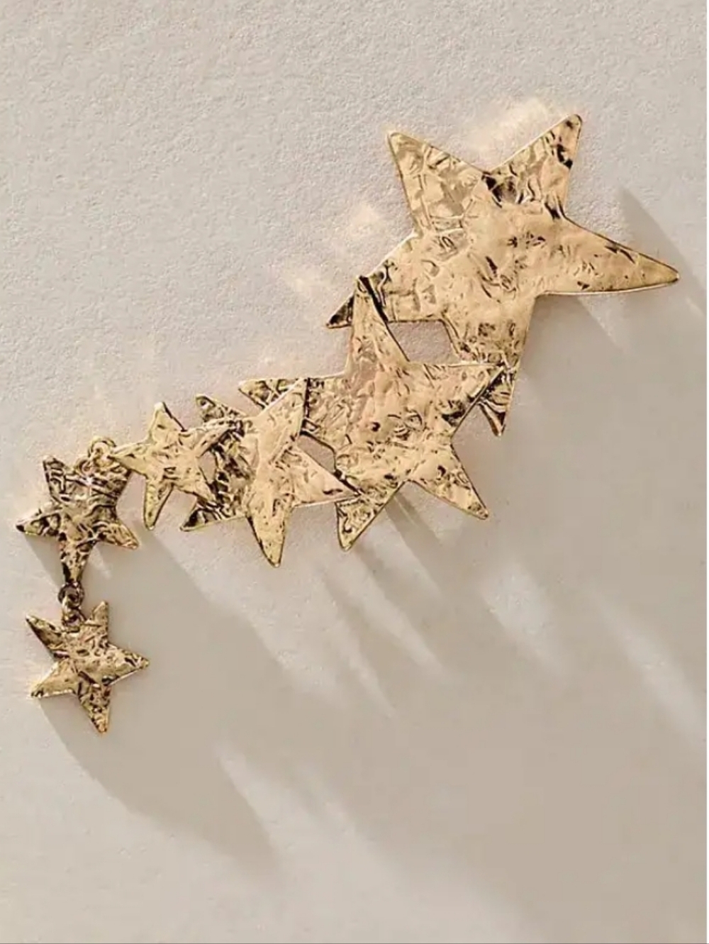 NWT Free People Shooting Stars Brooch Gold Tone Dangle Large Pin